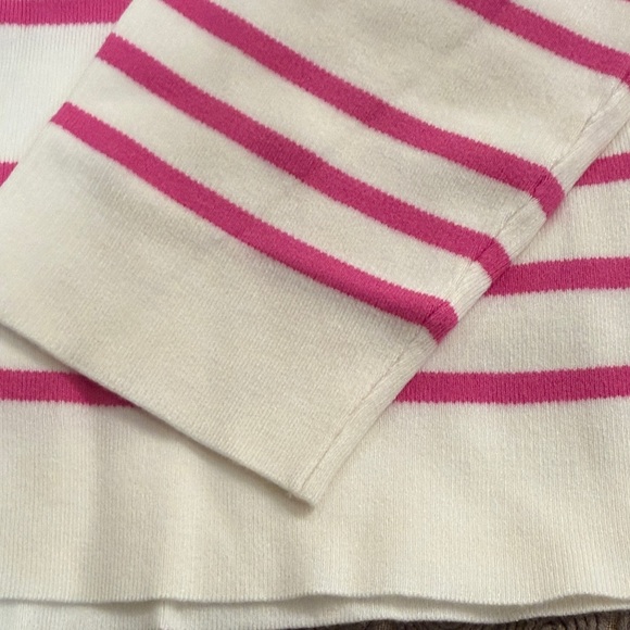 Mango White w/ Fuchsia Stripes Boat-Neck Knitted Sweater/NWT/XXL - Picture 9 of 14